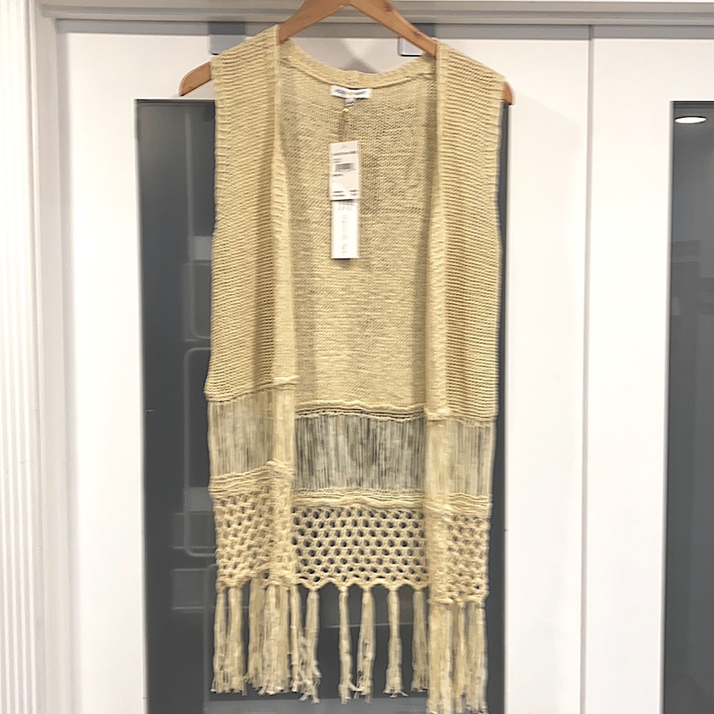 Ivory boho chic vest NWT,cotton/acrylic, Sz:Lrg